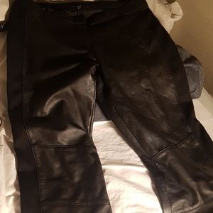H&M black faux  leather pants size 10